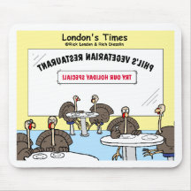 Vegetarian Turkey Offbeat Cartoon Funny Gifts Mousepad