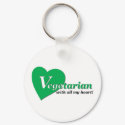 Vegetarian with all my heart keychain