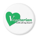 Vegetarian with all my heart magnet