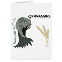 Vegetarian Zombie wants Graaaains! Cards