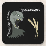Vegetarian Zombie wants Graaaains! Beverage Coasters