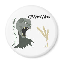 Vegetarian Zombie wants Graaaains! Refrigerator Magnets