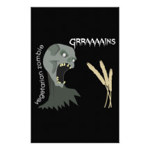 Vegetarian Zombie wants Graaaains! Custom Stationery