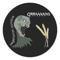 Vegetarian Zombie wants Graaaains! Sticker