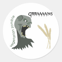 Vegetarian Zombie wants Graaaains! Stickers