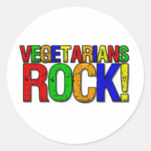 Vegetarians ROCK Round Sticker