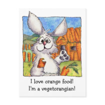 Vegetorangian funny rabbit vegan postcard