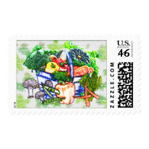 Veggie Basket Postage Stamp
