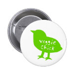 Veggie Chick Button (Green) buttons