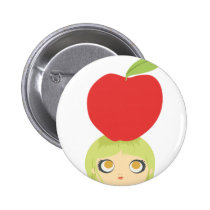 Veggie Cute Apple button 1 buttons