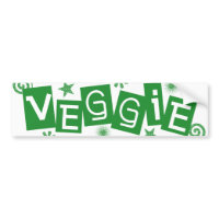 Veggie, For Vegetarians and Vegans Bumper Sticker bumpersticker