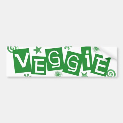 Veggie, For Vegetarians and Vegans Bumper Sticker