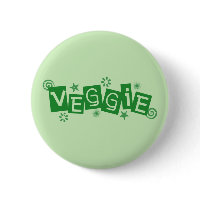 Veggie, For Vegetarians and Vegans Button button