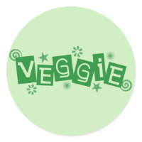 Veggie, For Vegetarians and Vegans Stickers sticker