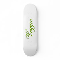 Veggie. Green. Slogan. Skate Board