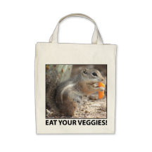 Veggie Loving Squirrel Canvas Tote Tote Bags
