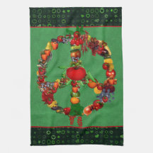 Veggie Peace Sign Hand Towel