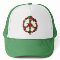 Veggie Peace Sign Trucker Hats