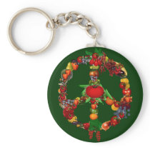 Veggie Peace Sign Key Chain