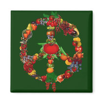 Veggie Peace Sign Refrigerator Magnets