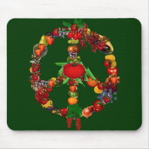 Veggie Peace Sign Mouse Pads