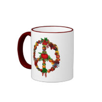 Veggie Peace Sign Coffee Mugs