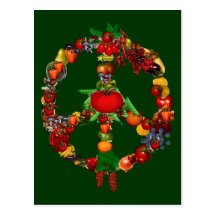 Veggie Peace Sign Post Card