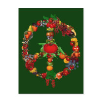 Veggie Peace Sign Post Card