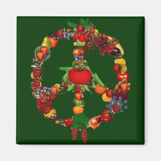 Veggie Peace Sign Refrigerator Magnets