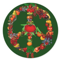 Veggie Peace Sign Sticker