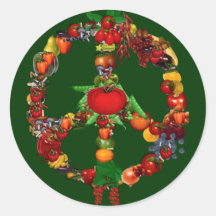 Veggie Peace Sign Sticker