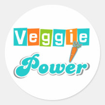 Veggie Power Round Sticker