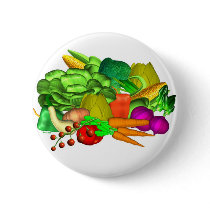 Veggie salad design on pinback button