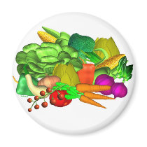 Veggie salad design on magnet