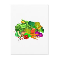 Veggie salad design on post cards