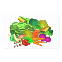 Veggie salad design on rectangular sticker