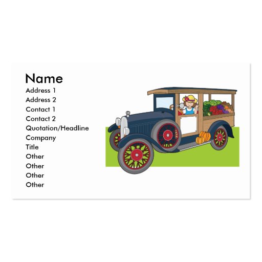 Veggie Truck Business Card Template (front side)