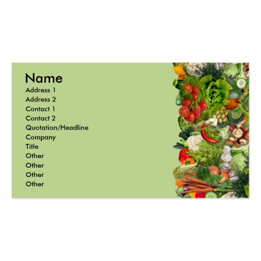 Veggies Business Cards (front side)