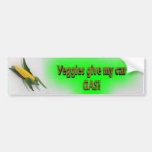 Veggies Give My Car Gas Sticker Bumper Stickers