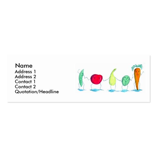 Veggies Profile Card Business Card Template (front side)