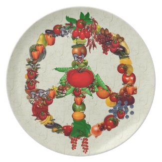 Vegie Peace Sign plate
