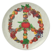 Vegie Peace Sign Plate