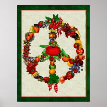 Vegie Peace Sign Posters