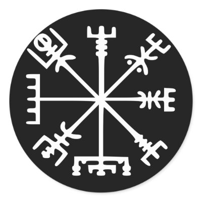 Vegvisir (Viking Compass) Round Sticker