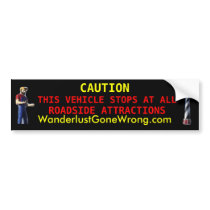 Vehicle stops at all roadside attractions bumper stickers by hellofred99 Vehicle stops at all roadside attractions bumper stickers
