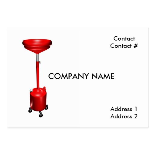 vehicle wheeled oil drain business card (front side)