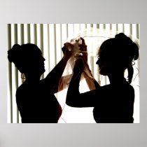 Veil Adjust Bride Outline Photograph Design Print