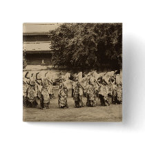 Veiled dancers at Mandalay, Burma Pinback Button