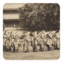 Veiled dancers at Mandalay, Burma Sticker