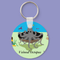 Veined octopus keychain